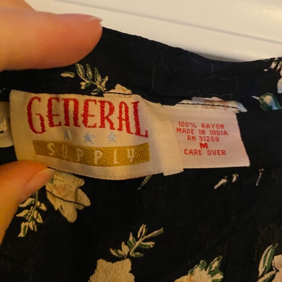 Vintage Black and White Floral Skirt - Picture 3 of 4